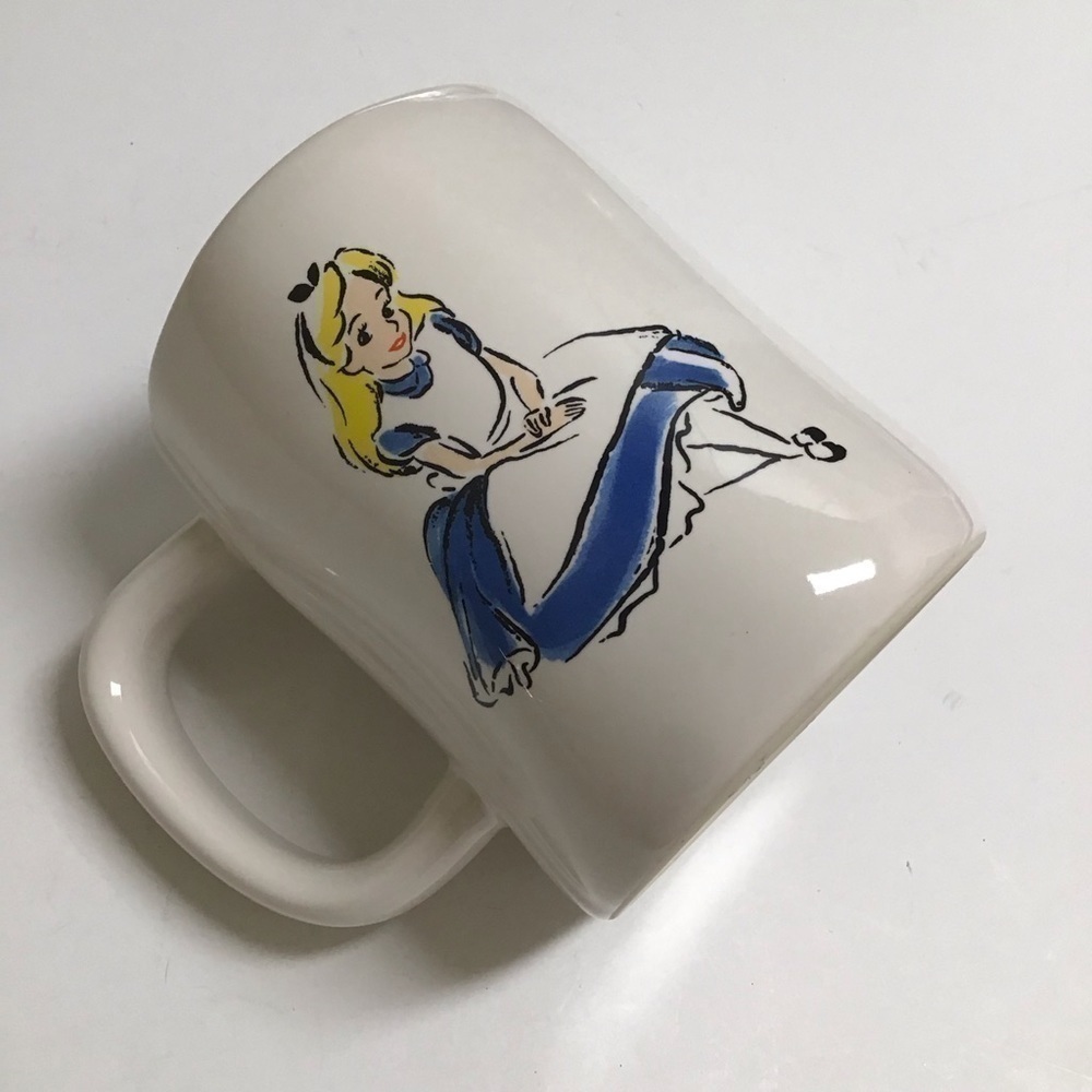 NEW Rae Dunn Artisan Disney Alice In Wonderland Mug Double Sided Alice Sitting - Picture 9 of 14